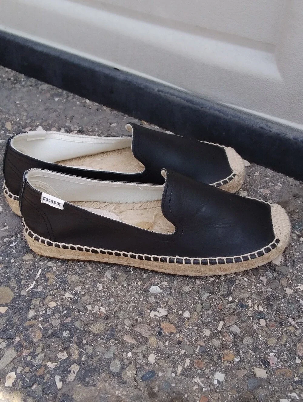 Soludos Shoe Women's Black Espadrille Slip-On Platform Anthropologie 6.5M